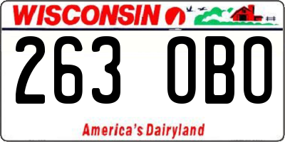 WI license plate 263OBO