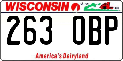 WI license plate 263OBP