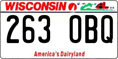 WI license plate 263OBQ