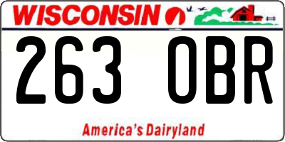 WI license plate 263OBR