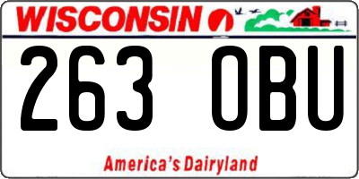 WI license plate 263OBU