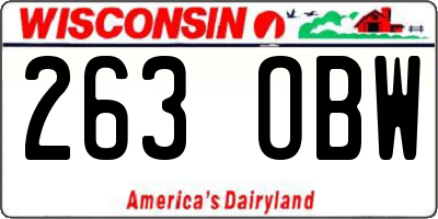 WI license plate 263OBW