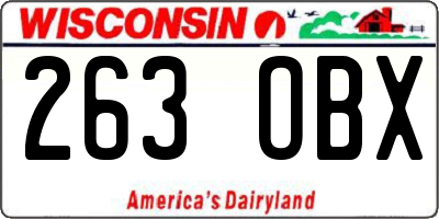 WI license plate 263OBX