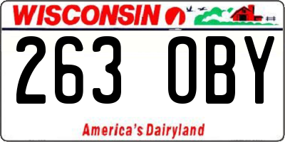 WI license plate 263OBY
