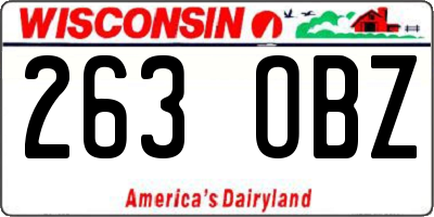 WI license plate 263OBZ