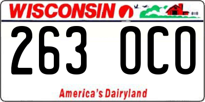 WI license plate 263OCO