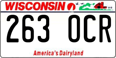 WI license plate 263OCR