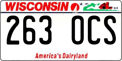 WI license plate 263OCS