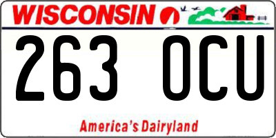 WI license plate 263OCU