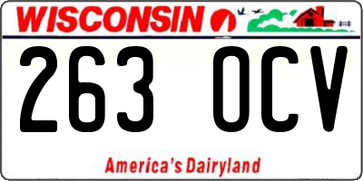 WI license plate 263OCV