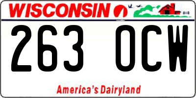 WI license plate 263OCW