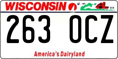 WI license plate 263OCZ