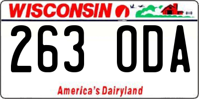 WI license plate 263ODA