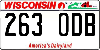 WI license plate 263ODB