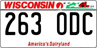 WI license plate 263ODC