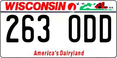 WI license plate 263ODD