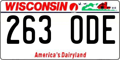 WI license plate 263ODE