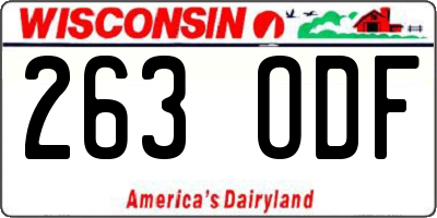 WI license plate 263ODF