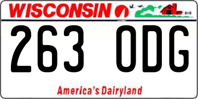 WI license plate 263ODG