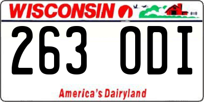 WI license plate 263ODI