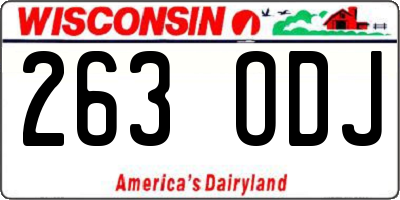 WI license plate 263ODJ