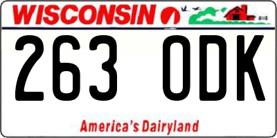 WI license plate 263ODK