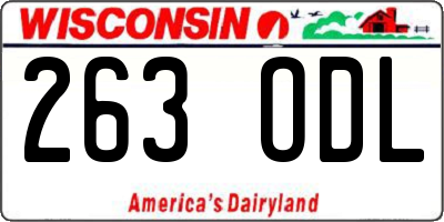 WI license plate 263ODL