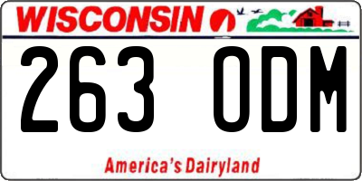 WI license plate 263ODM