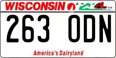WI license plate 263ODN