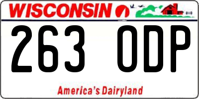 WI license plate 263ODP