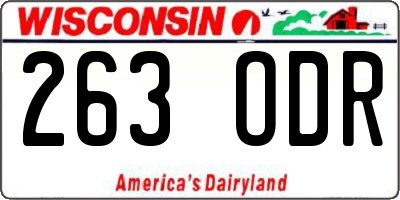 WI license plate 263ODR