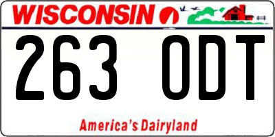 WI license plate 263ODT