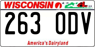 WI license plate 263ODV