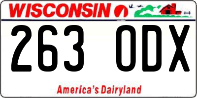 WI license plate 263ODX