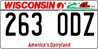 WI license plate 263ODZ