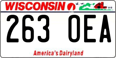 WI license plate 263OEA