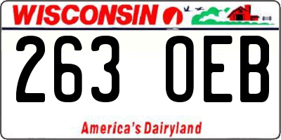 WI license plate 263OEB