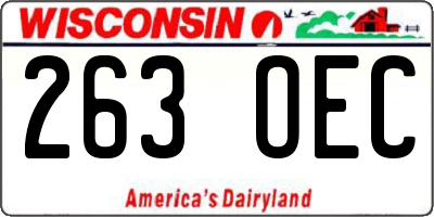 WI license plate 263OEC