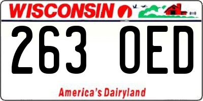 WI license plate 263OED