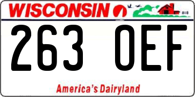 WI license plate 263OEF