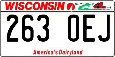 WI license plate 263OEJ