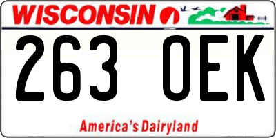 WI license plate 263OEK