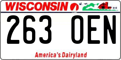 WI license plate 263OEN