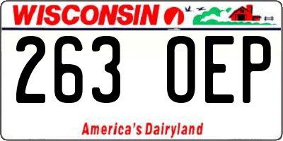 WI license plate 263OEP