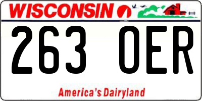 WI license plate 263OER