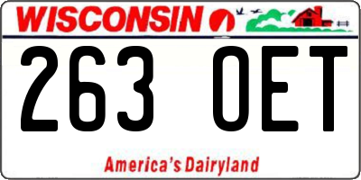 WI license plate 263OET