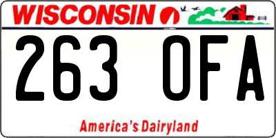 WI license plate 263OFA