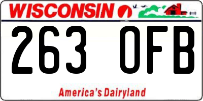 WI license plate 263OFB