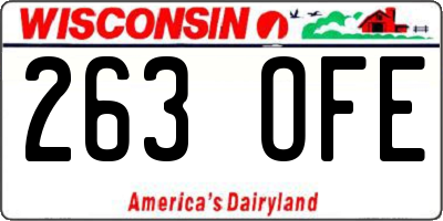 WI license plate 263OFE