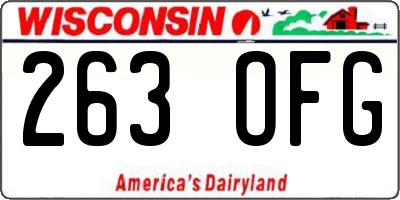 WI license plate 263OFG